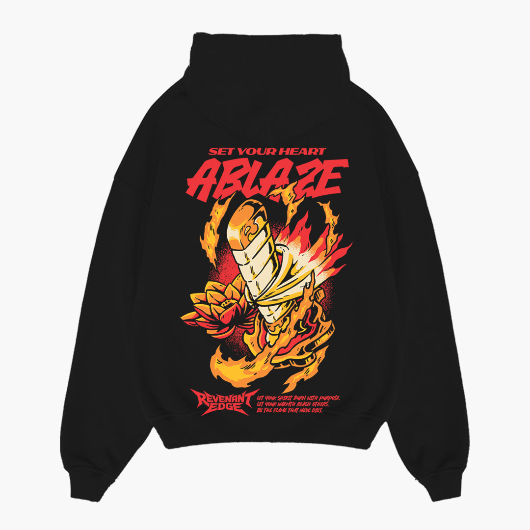 Set Your Heart Ablaze Hoodie / Black