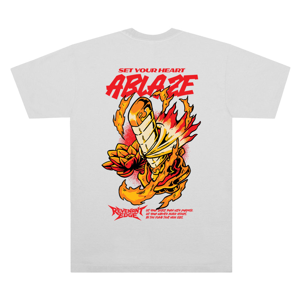 Set Your Heart Ablaze Tee / White